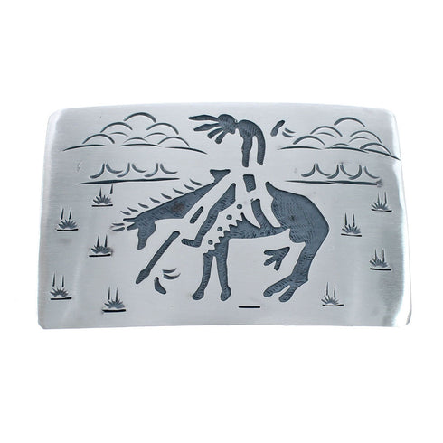 Native American Navajo Sterling Silver End Of The Trail Belt Buckle JX124352